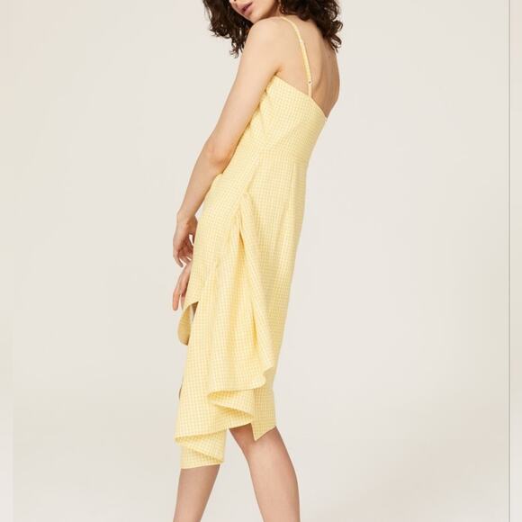 Osman Yousefzada Collective Yellow Plaid Ruffle Dress 2 - Picture 13 of 14